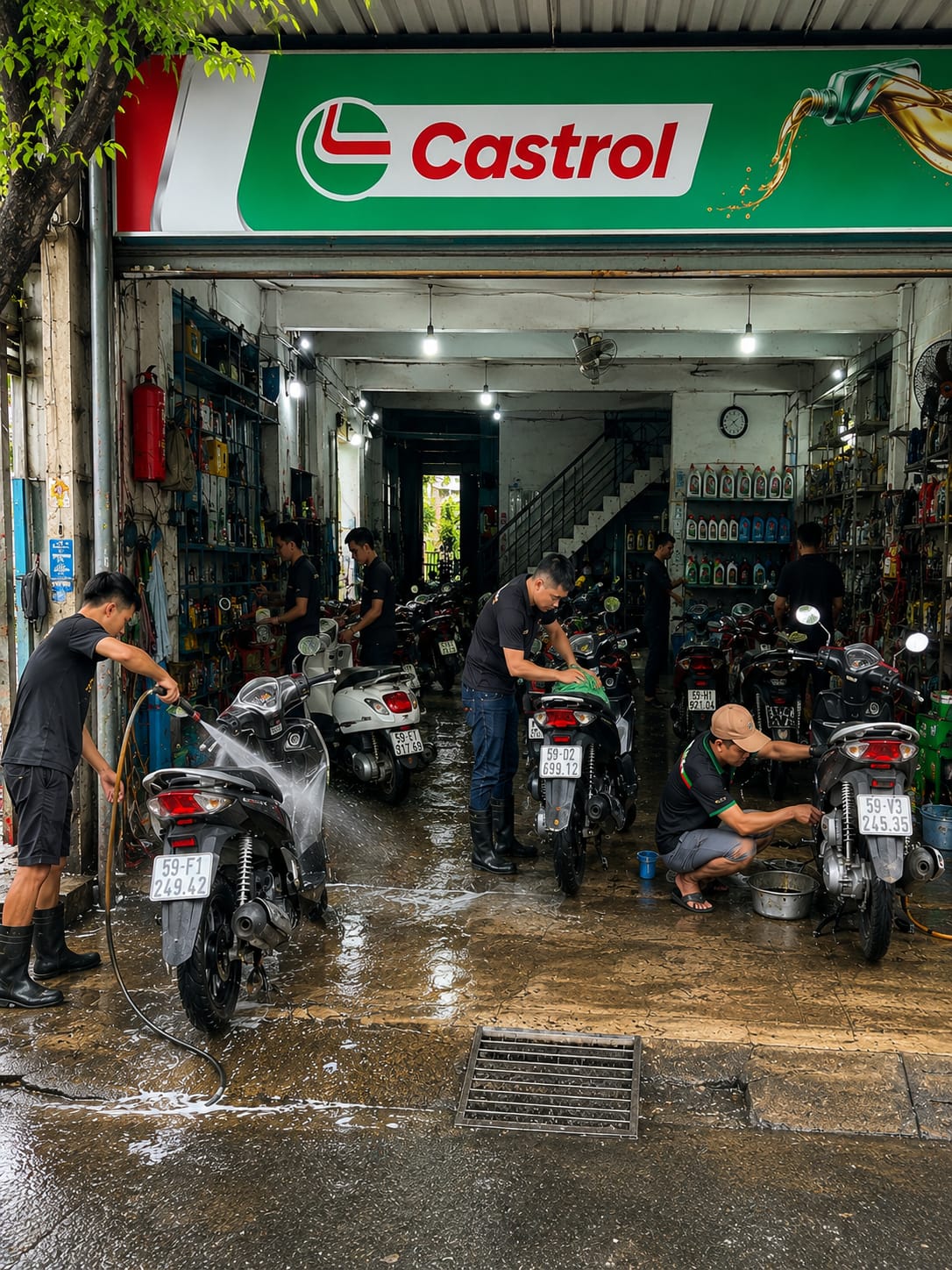 NHÂN VIÊN RỬA XE MÁY - CÓ TIỀN BO