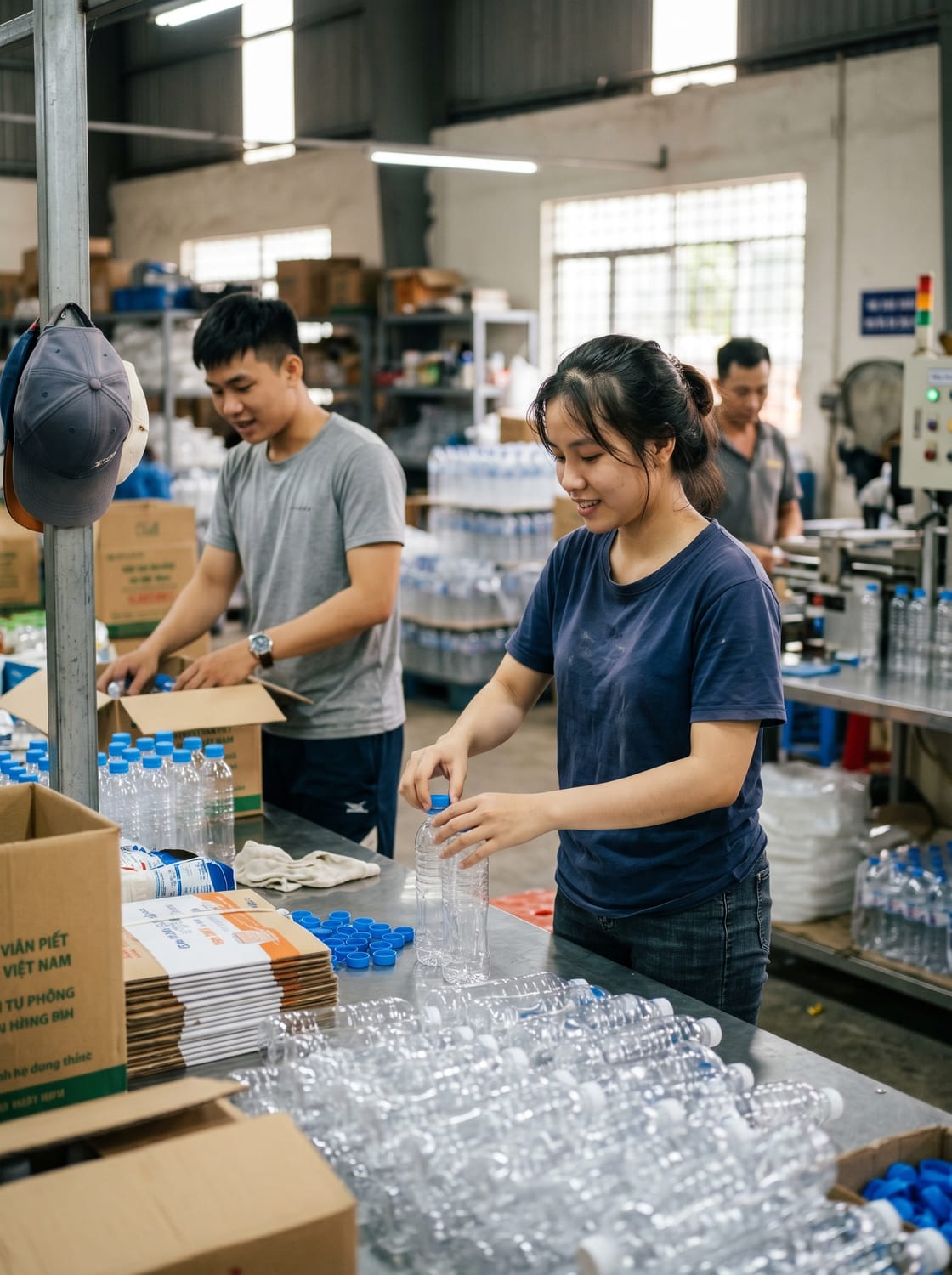 TUYỂN NAM NỮ SẢN XUẤT & ĐÓNG GÓI CHAI NHỰA