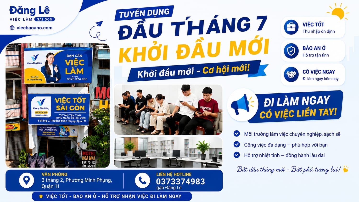 ĐẦU THÁNG MỚI – THÊM NHIỀU CƠ HỘI VIỆC LÀM