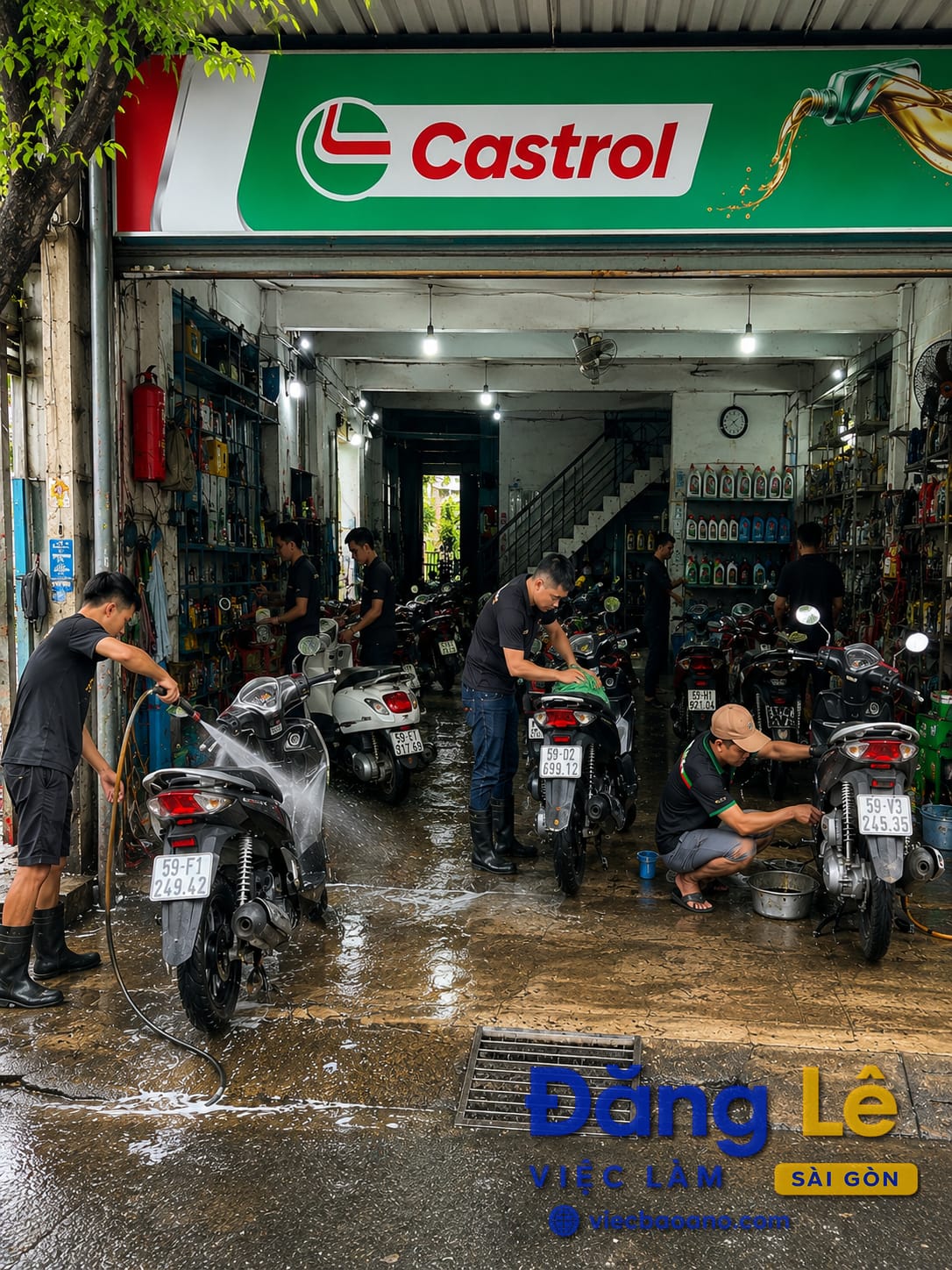 TUYỂN NHÂN VIÊN RỬA XE MÁY - CÓ TIỀN BO