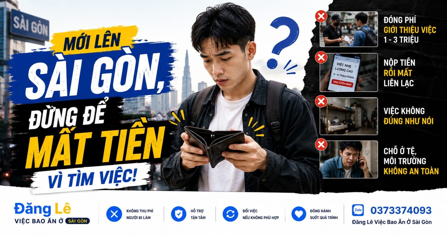 MỚI LÊN SÀI GÒN, ĐỪNG ĐỂ MẤT TIỀN VÌ TÌM VIỆC!