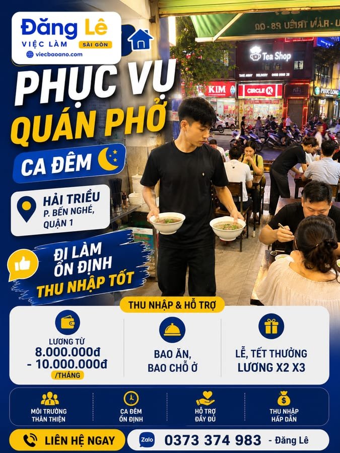 PHỤC VỤ QUÁN PHỞ CA ĐÊM