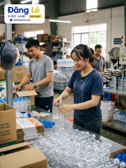 TUYỂN NAM NỮ SẢN XUẤT & ĐÓNG GÓI CHAI NHỰA