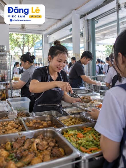 NHÂN VIÊN CĂN TIN TRƯỜNG HỌC