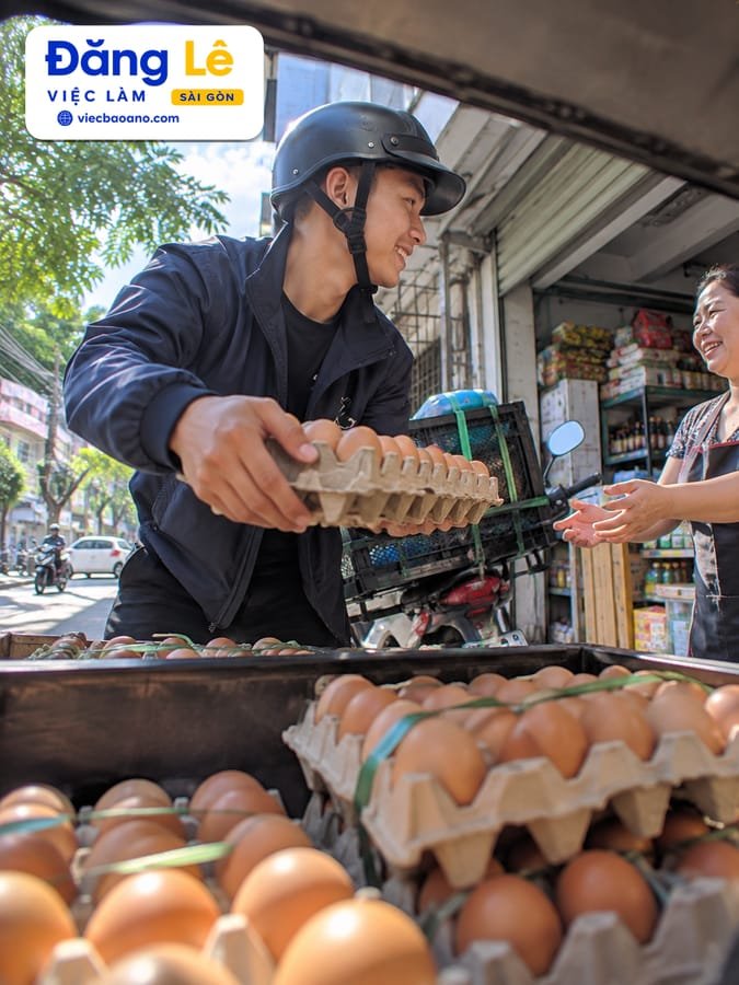 NAM GIAO HÀNG TRỨNG XE MÁY