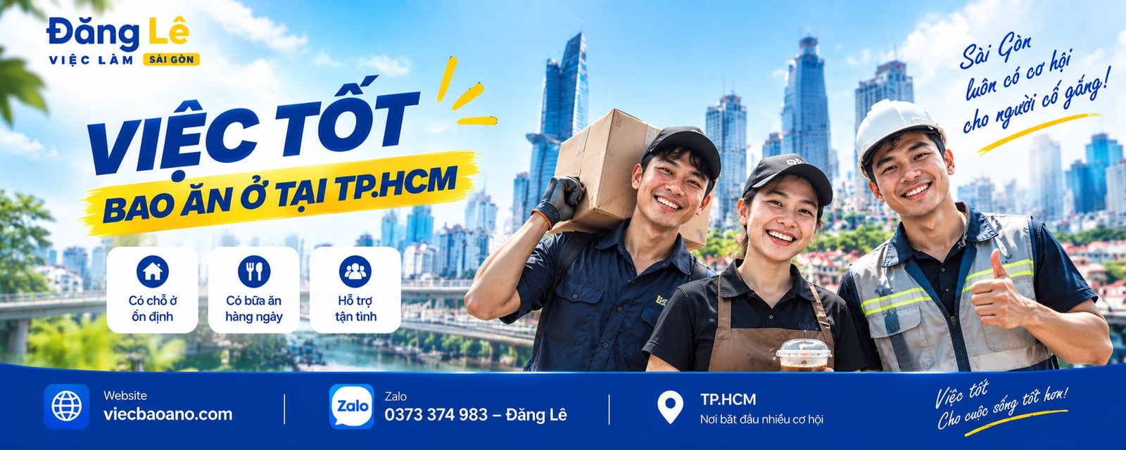Đăng Lê - Đăng ký nhận việc & Liên hệ - Việc làm bao ăn ở TP.HCM