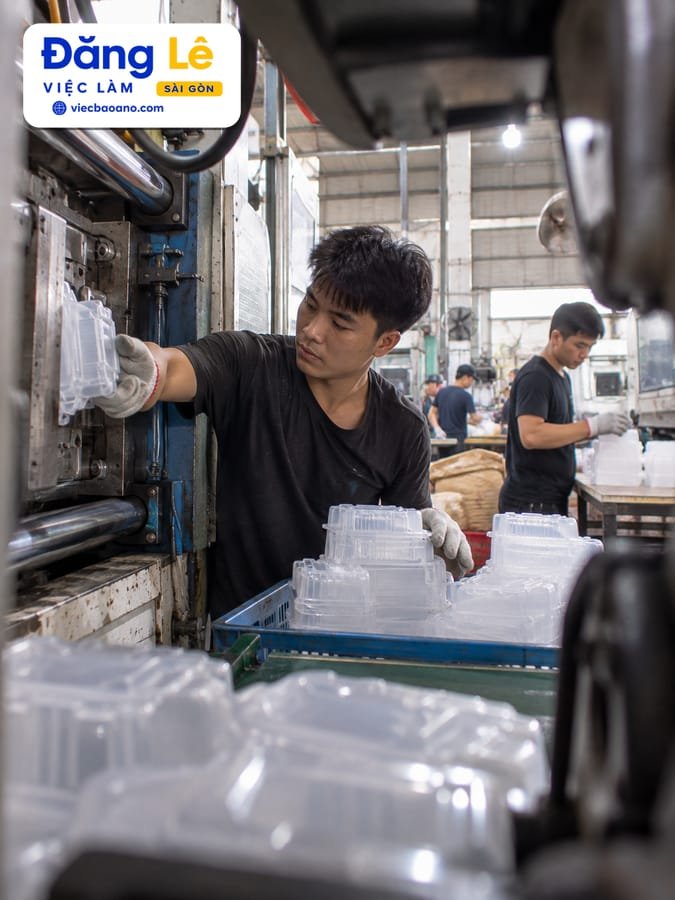 NHÂN VIÊN PHỤ XƯỞNG SẢN XUẤT NHỰA