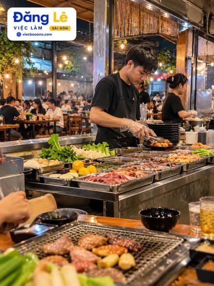CẦN NHÂN VIÊN PHỤ QUẦY ĐỒ NƯỚNG