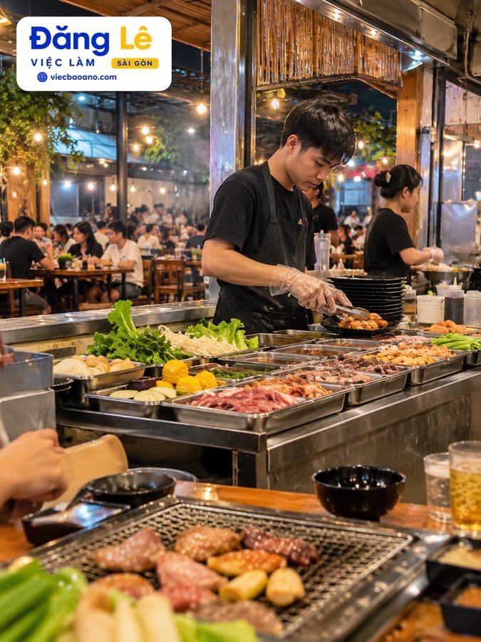 CẦN NHÂN VIÊN PHỤ QUẦY ĐỒ NƯỚNG